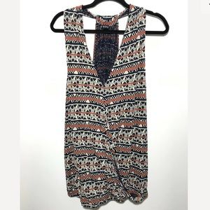 Lucky Brand Aztec Design Boho Sleeveless Top